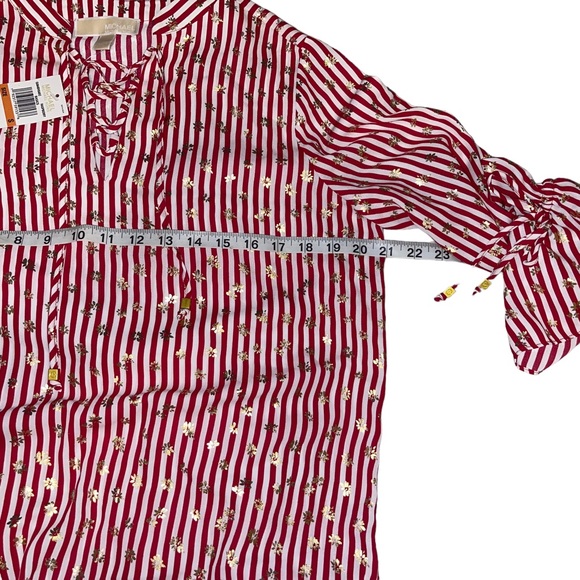 Michael Kors Striped Raspberry Blouse - Picture 6 of 6